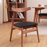 北欧宜家实木餐椅橡木椅子现代简约日式韩式原木PU软包餐椅休闲椅
