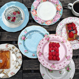 royal albert骨瓷英式下午茶甜品点心盘子陶瓷蛋糕盘早餐碟子餐盘