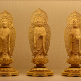 黄杨木雕佛像摆件雕刻工艺居家装饰供奉佛堂 西方三圣丸台八角台