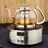 茶壶耐热玻璃加热不锈钢过虑网煮黑茶器 茶具电磁炉烧水壶泡电陶