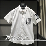 GXG男装2016夏季新品62123012正品代购 白色斯文短袖衬衫时尚衬衣