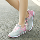 休闲鞋女版运动鞋夏季网布透气女平底单鞋系带韩版学生鞋旅游鞋