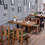 实木餐桌椅水曲柳橡木餐桌家用小户型饭桌西餐厅咖啡厅实木桌沙发