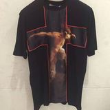 正品代购GIVENCHY纪梵希16夏新款十字耶稣丝绒男女短袖T恤上衣