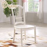 拉菲曼尼 韩式餐椅 田园家具书椅 白色 实木椅子组合带扶手 HY001