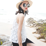 杨泡泡夏女装韩版新款女式雪纺短款背心吊带打底白色性感时尚上衣