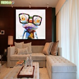 创意抽象青蛙手绘油画 现代酒店客厅装饰油画无框画 酒店配画
