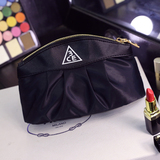 新款化妆包韩版高档可爱黑色时尚手包式旅行化妆品收纳包袋大容量