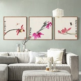 新中式客厅沙发背景墙壁画餐厅装饰画挂画齐白石单幅书房花卉墙画