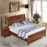 特价全实木床橡木床1.8米双人床现代简约1.5米储物高箱中式婚床