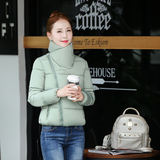2016冬季新款韩版时尚纯色面包服女短款羽绒棉服修身立领棉衣外套