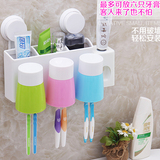 吸壁式牙刷架卫生间浴室吸盘式三口之家洗漱套装自动挤牙膏牙刷架