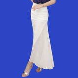 2016夏季新款职业包臀长裙雪纺拼接半身裙一步裙女性高腰裙白色裙