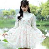 蔷薇 古装日常汉服改良公主裙 汉元素复古风拼接可爱连衣裙 新款