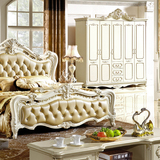 衣柜实木2门卧室家具白色简约法式趟门衣橱欧式雕花储物柜子现代