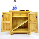 中式床头柜实木简约现代卧室边柜原木质床头柜复古组合储物柜特价
