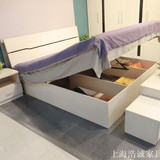 简约现代板式床 1.8 1.5米收纳床 宜家双人床 气动储物床 高箱床