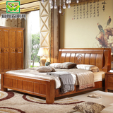 高档中式全实木床1.8橡胶木高箱床双人床婚床儿童床1.5米简约现代
