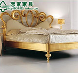 法式古典双人床雕花镂空床美式实木床欧式软包床1.8米婚床公主床