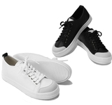 正品韩国代购新品男学生拼色低帮运动休闲鞋男士厚底板鞋白色系带