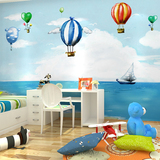 3D卡通幼儿园壁纸儿童房墙纸男孩卧室地中海壁画背景墙布气球女孩