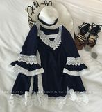 2016夏季新款韩版女装宽松娃娃衫中长款喇叭袖蕾丝上衣镂空雪纺衫