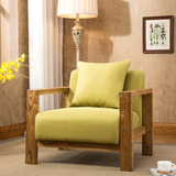 纯实木布艺沙发组合日系小户型客厅单人双人位卧室沙发椅简易厅