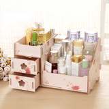 韩国欧式组装放化妆品整理盒收纳盒抽屉式创意置物架木制小号迷你