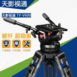 天影视通 TY-V600碳纤维三脚架套装 专业摄像机三脚架 液压云台