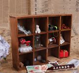 zakka创意复古实木质十二格收纳盒整理箱收纳柜储物展示柜12格子