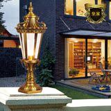 欧式户外全铜柱头灯花园别墅方形庭院灯围墙灯家用大门柱灯墙头灯