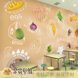 立体3d可爱卡通疏菜水果墙纸饮食饭店餐厅主题房包间大型壁画壁纸