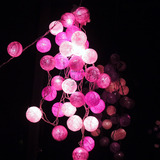 创意灯饰泰国线球灯夜灯房间卧室装饰品派对彩灯串灯(玫红系）
