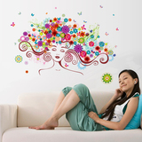 精灵花仙子蝴蝶时尚美女卡通女孩儿童创意墙贴纸画可移除卧室客厅