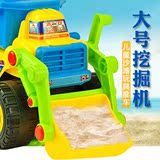 大号挖掘机沙滩玩具推车批发儿童工程车玩具挖土机铲车挖沙惯性车