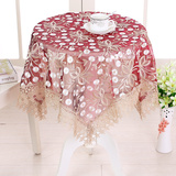 绣花欧式桌布小圆桌桌布正方形餐厅餐桌床头柜罩长方形盖布台布