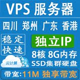 国内VPS服务器云主机 独立IP香港 四川眉山成都 郑州广东电信月付