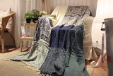 外贸原单地中海蓝美式沙发巾雪尼尔沙发垫沙发套盖巾钢琴罩布盖毯