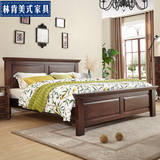 美式床欧式双人床1.8米复古家具组合实木床乡村深色大床简约婚床