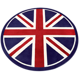 卓缘 欧式美式 复古客厅茶几卧室圆形地毯 英国复古英伦米字旗