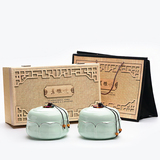 青瓷精品礼盒包装茶叶罐批发礼瓷描金罐