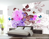 大型立体沙发卧室电视背景墙壁纸壁画墙纸无缝墙布唯美手绘玫瑰花