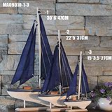 新品特价 地中海风格木制单帆船模型 生日礼品工艺品摆件创意家居