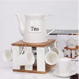 创意简约下午茶壶茶杯欧式整套白色陶瓷 大号花茶家用茶具套装