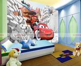 大型壁画3D立体儿童房汽车总动员壁纸卧室电视背景墙墙布无纺布
