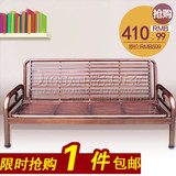 不锈钢沙发床单双人床折叠床临时床多功能铁艺床 1.8米简易床