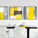 色调 黄灰抽象画 现代简约抽象画欧美客厅无框画客厅餐厅装饰画