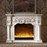 欧式壁炉 美式壁炉架 实木壁炉柜 罗马柱装饰 取暖1米1.2米1.5米