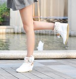 韩版短筒新款秋季学生单靴子女春秋短靴女鞋子平底平跟可爱白色