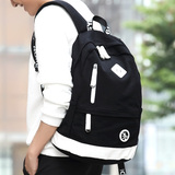 韩版男士双肩包时尚潮流帆布男包初高中学生书包背包旅行包运动包